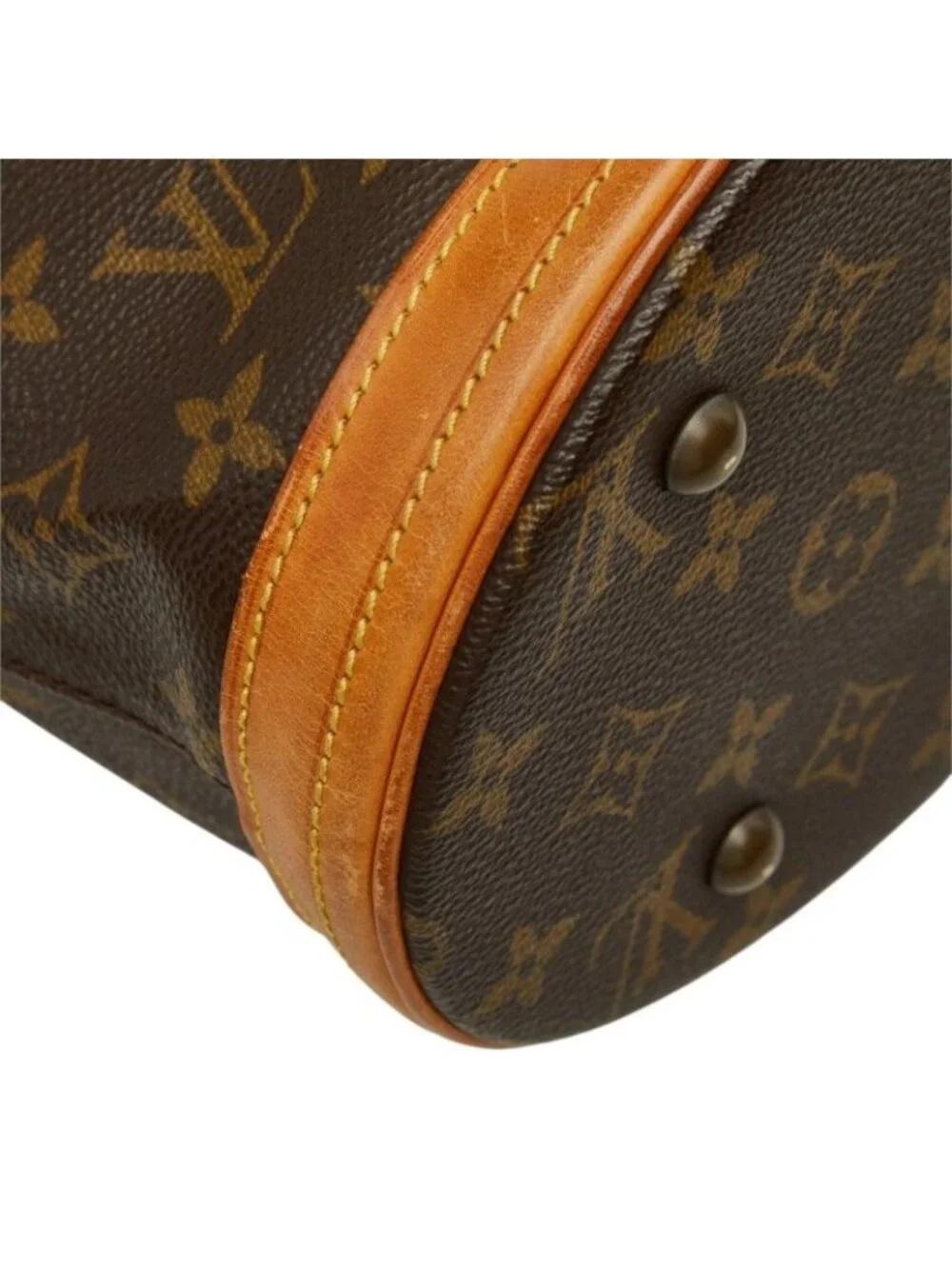 Louis Vuitton Monogram Bucket PM Shoulder Bag Brown Leather